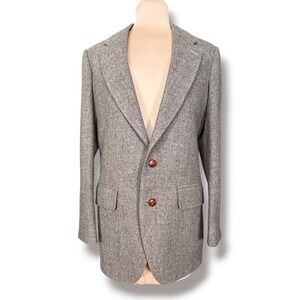 Glenthorne Shetland Wool Blazer Mens Gray Brown Tweed Sport Coat Jacket Heritage